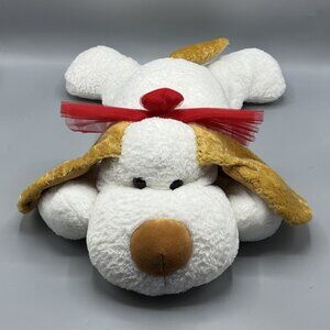 Logo Floppy Dog Plush Stuffed Animal White Brown 20" Valentine Heart Collar